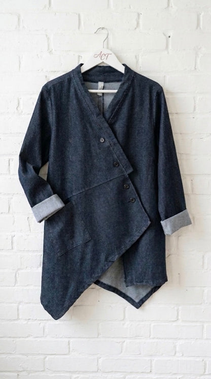 Chaqueta Denim asimétrica 158C