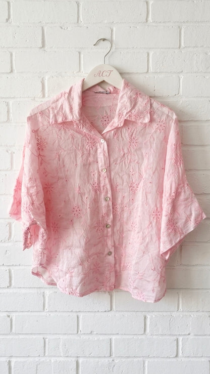 Camisa bordado suizo+4colores