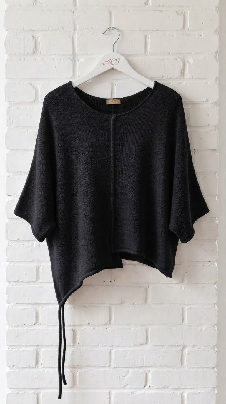 Jersey de Punto Fino Asimétrico con Lazada +4colores