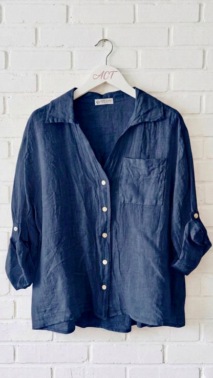 Camisa basic de lino Aurora +11 colores