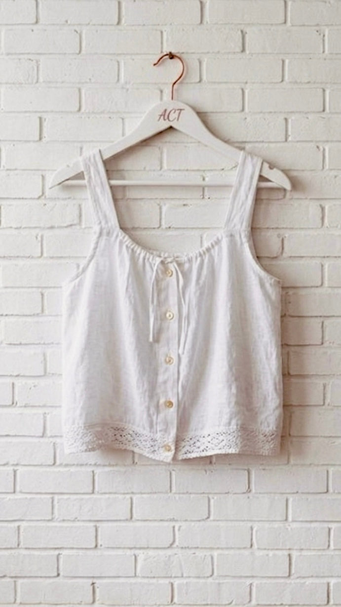 Top de lino con encaje +8 colores