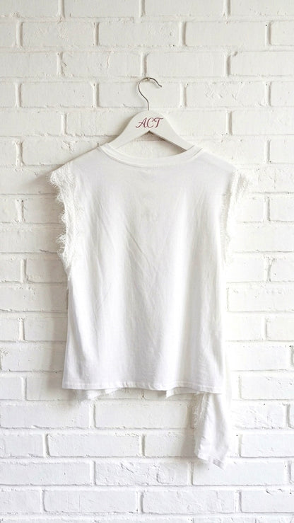 Camiseta Asimétrica con Encaje y Lazo +2 colores