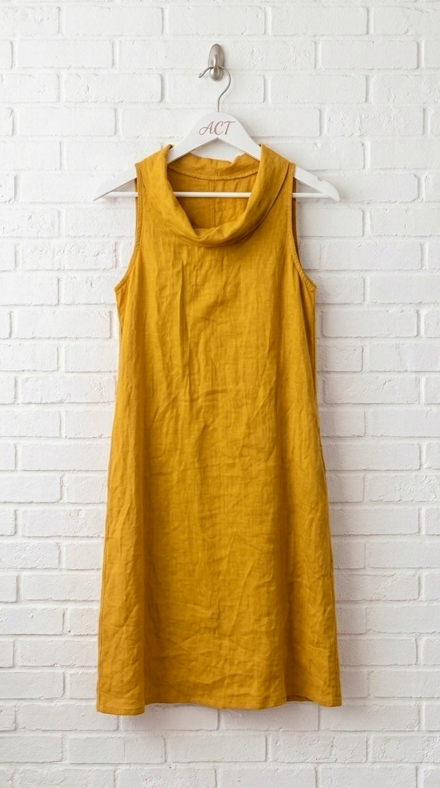 Vestido midi lino escote desbocado +8 colores