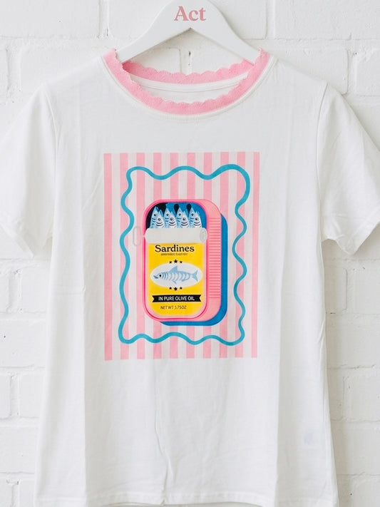 Camiseta lata sardinas +2color