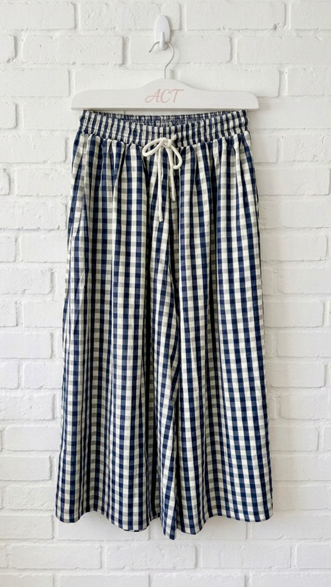 Pantalon culotte cuadro vichy