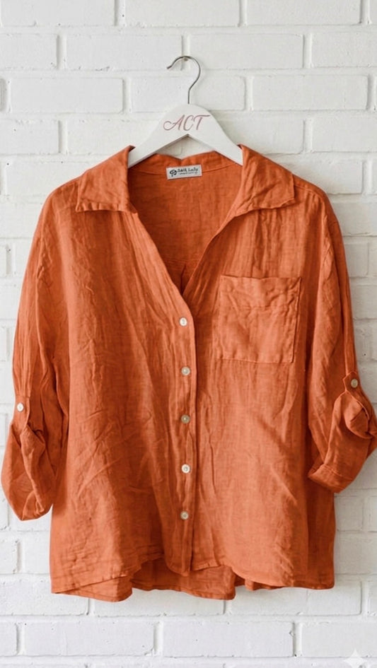 Camisa basic de lino Aurora +8colores