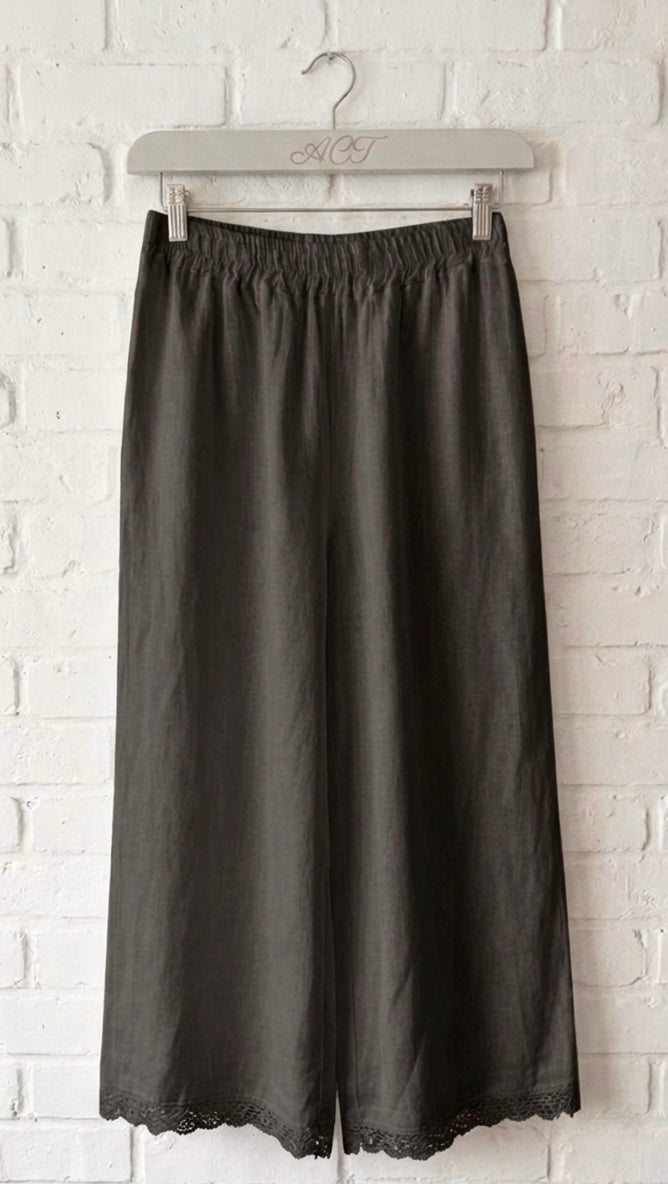 Pantalón de lino croché Aurora