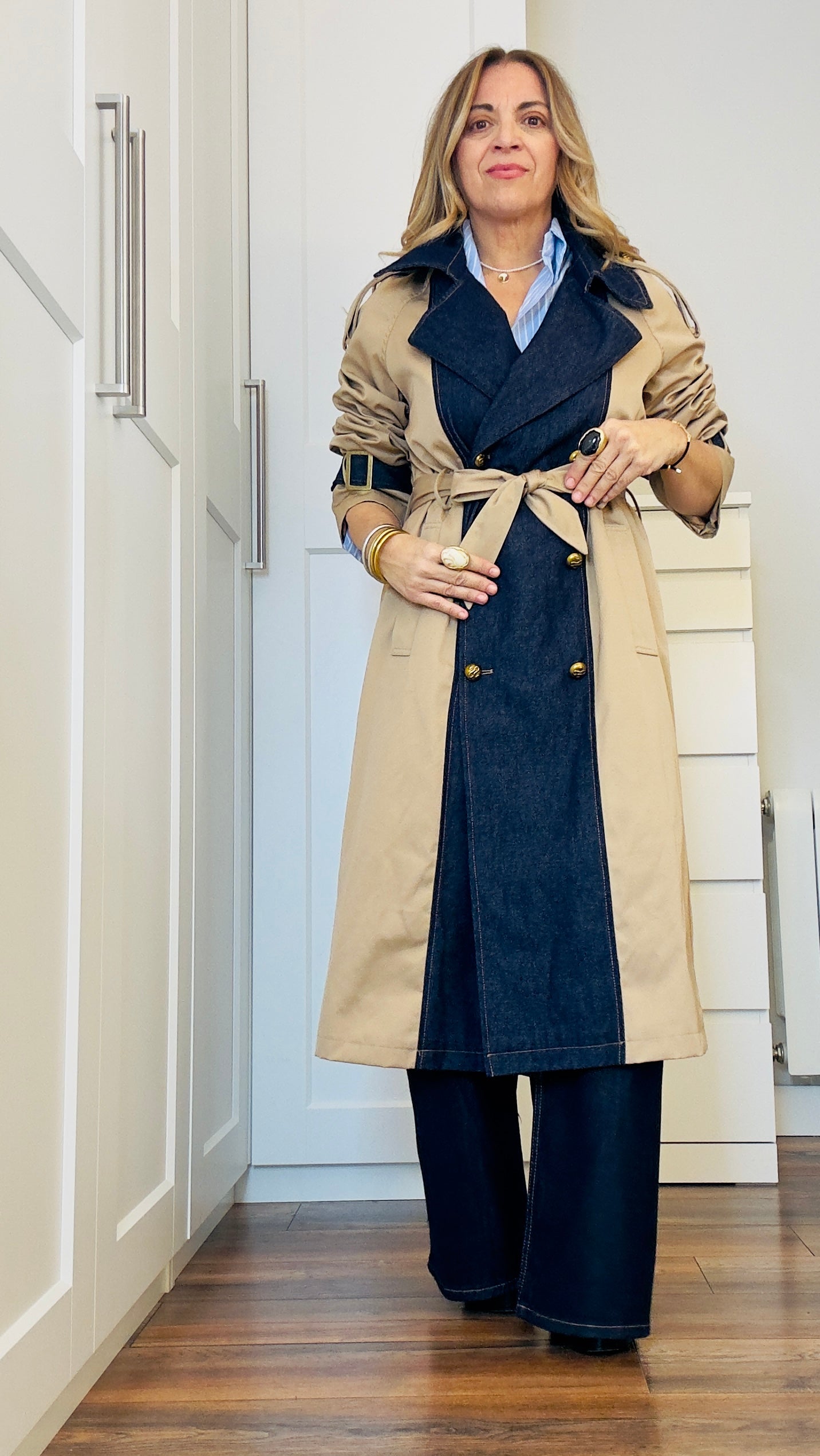 Gabardina larga Íngrid combi