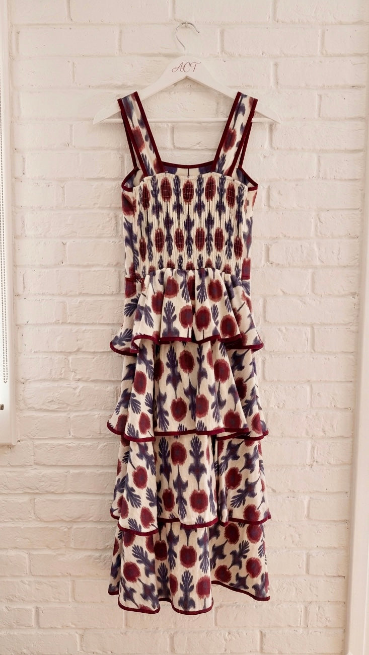 Vestido Multi-Volantes Estampado Aimar