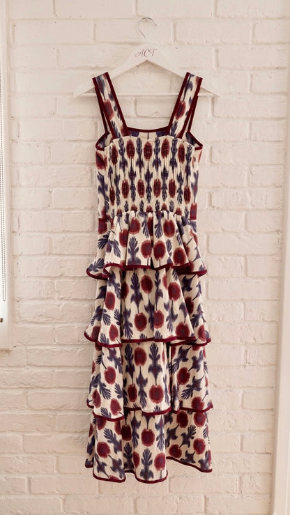 Vestido Multi-Volantes Estampado Aimar