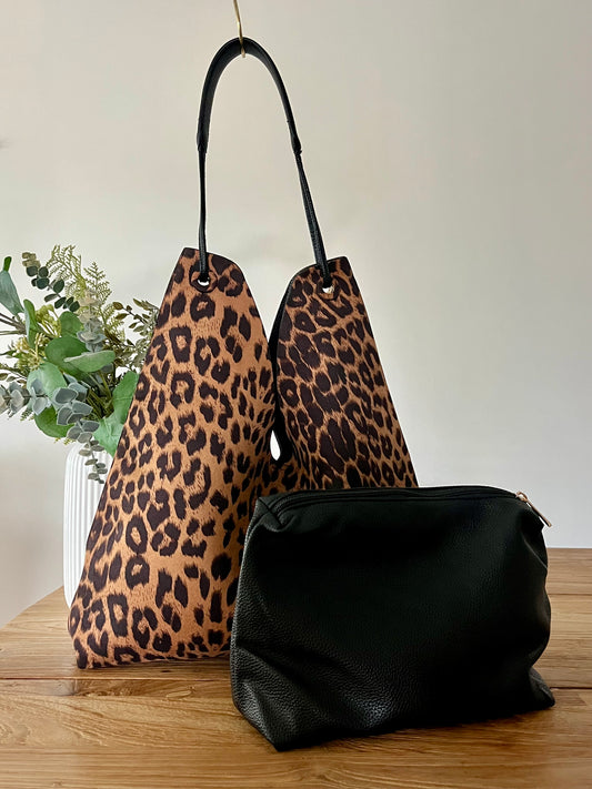Bolsa leopardo reversible
