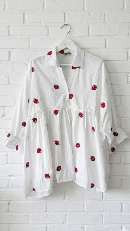 Blusa bordada frutal +2 colores