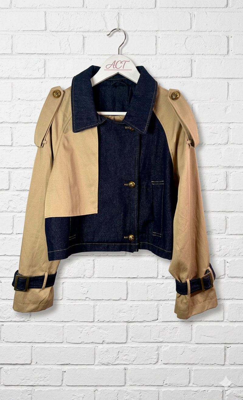 Gabardina corta Íngrid combi