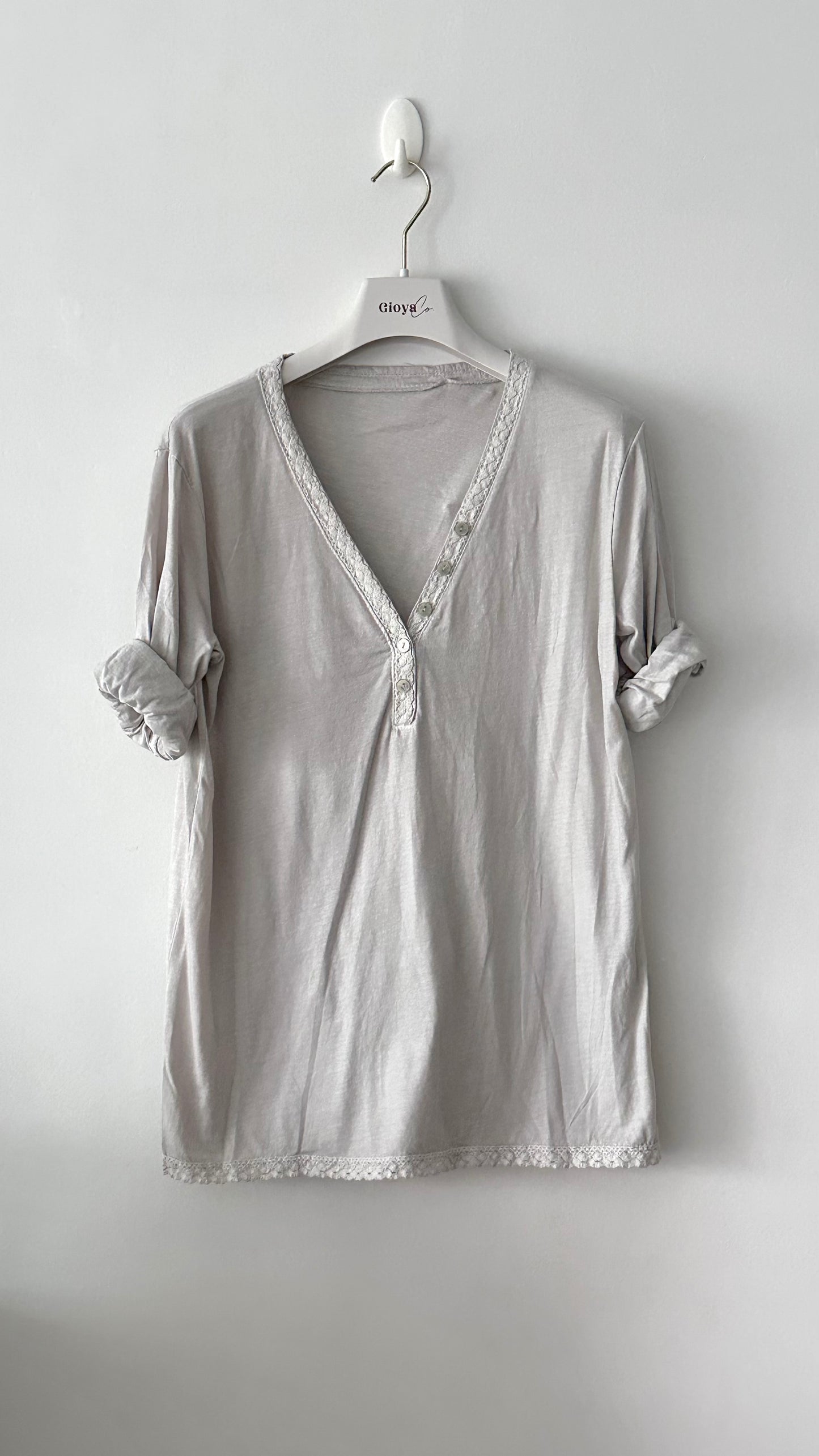 Camiseta básica botones +4 colores