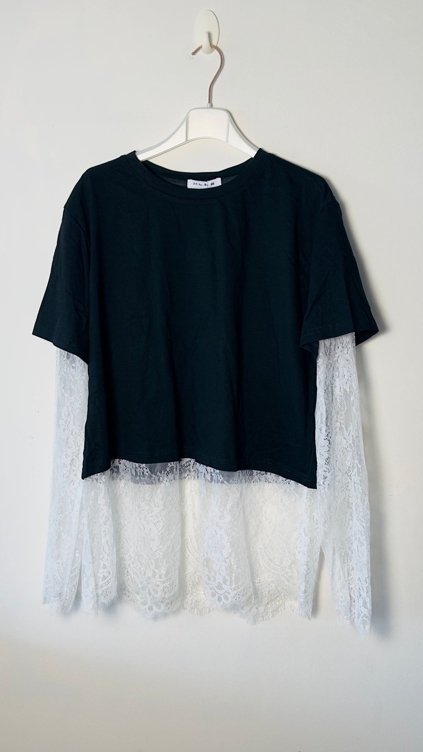 Camiseta combi encaje