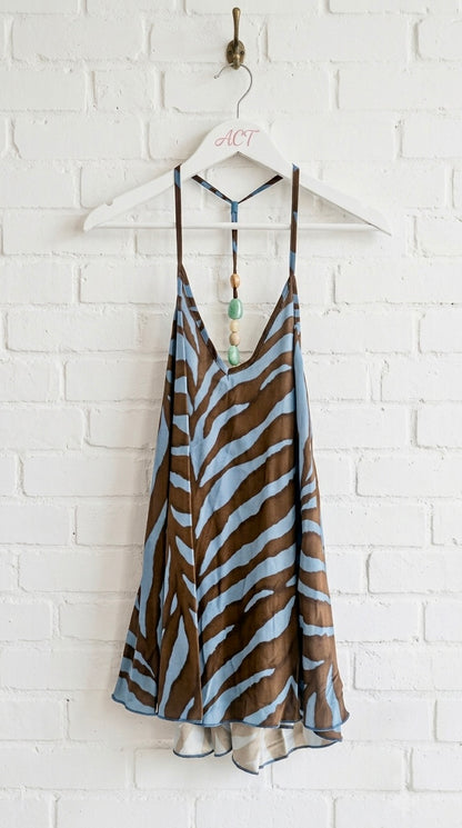 Top Tirantes Cebra Con Cuentas +2 colores