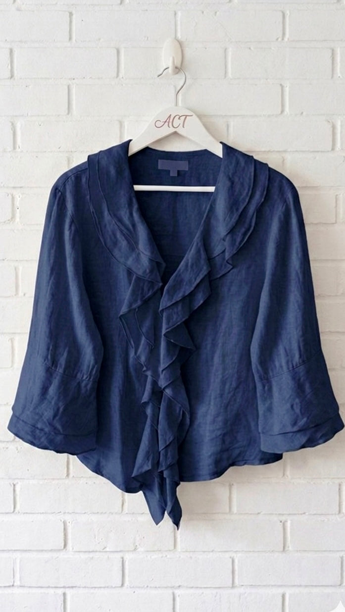 Blusa de lino con volante Aurora +5colores