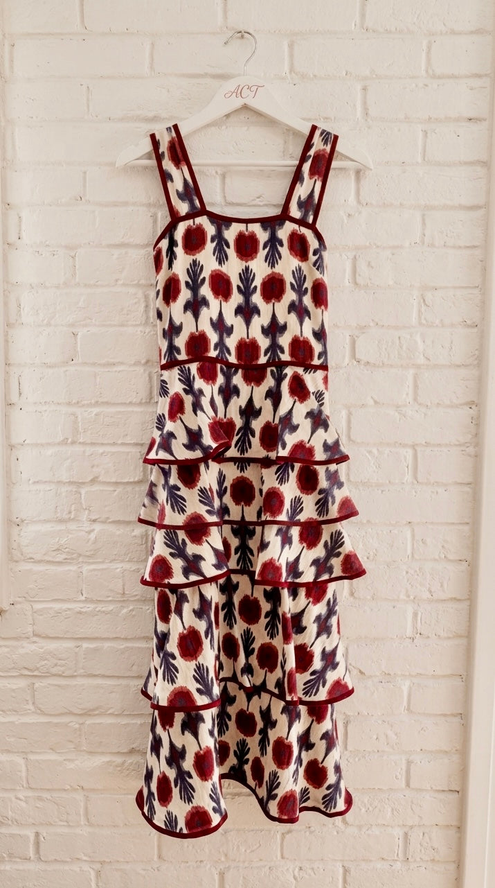 Vestido Multi-Volantes Estampado Aimar