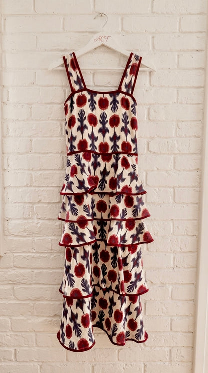 Vestido Multi-Volantes Estampado Aimar