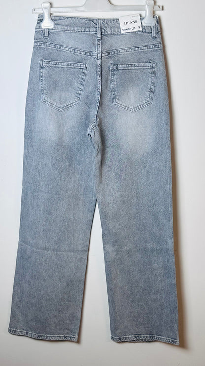 Pantalón tejano recto swarovski