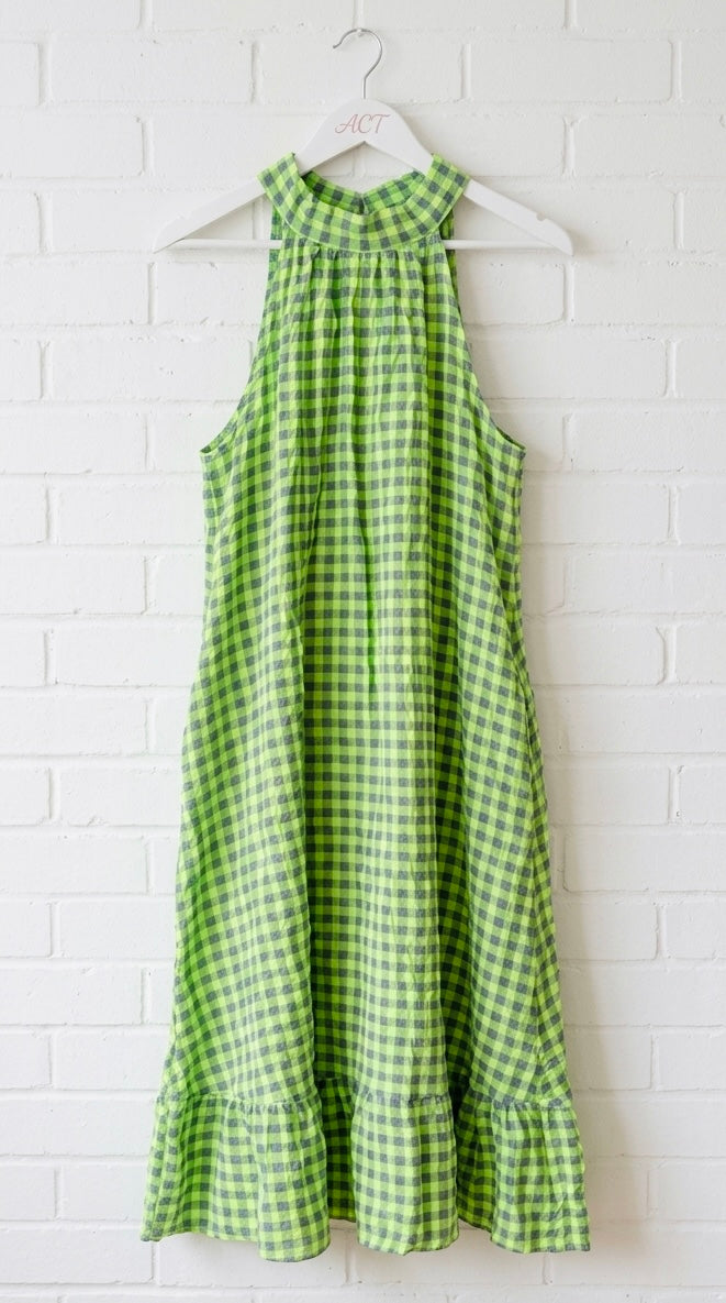 Vestido halter vichy lazo +2 colores