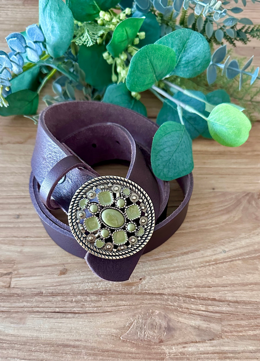 Cinturón hebilla redonda