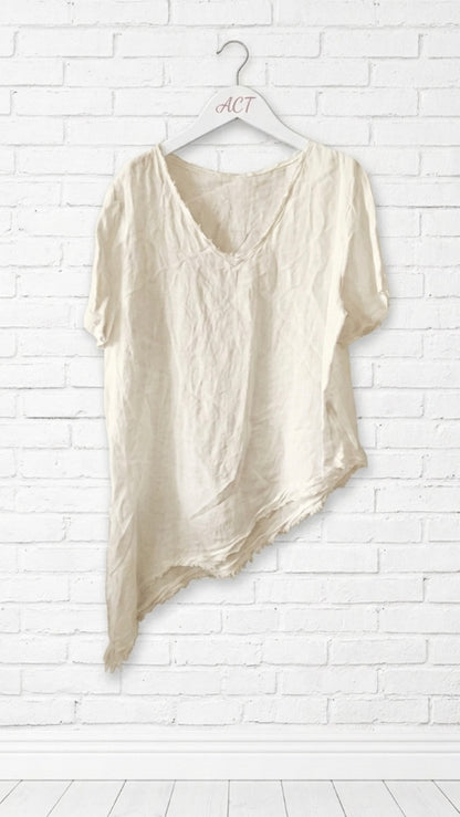 Blusa lino asimétrica Aurora +8colores