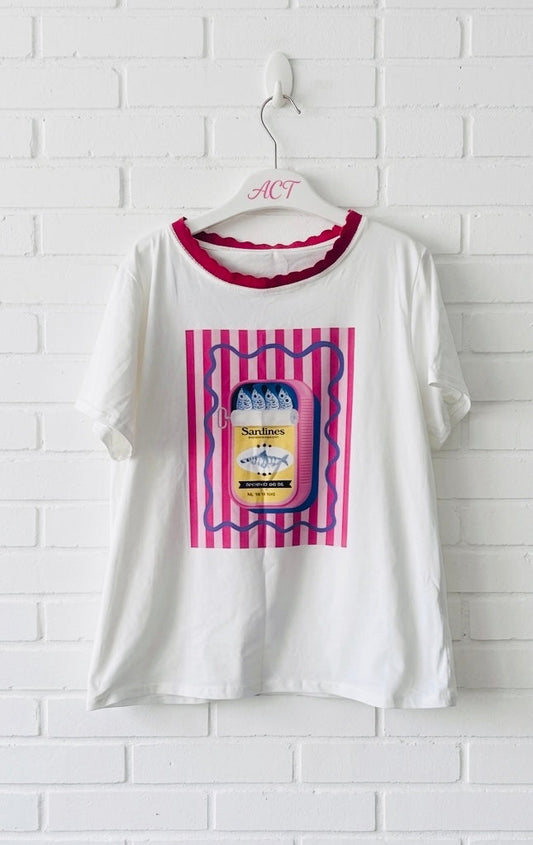 Camiseta lata sardinas +2color