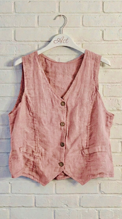 Chaleco de lino basic