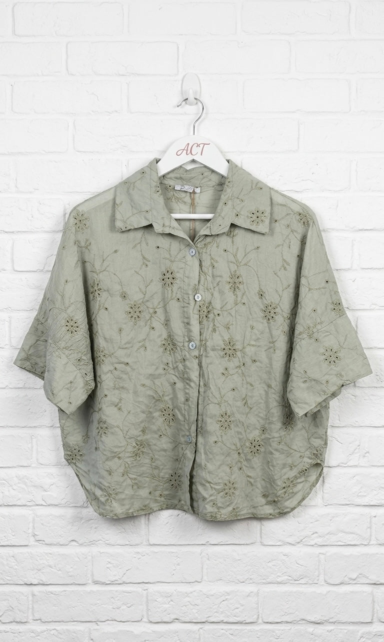 Camisa bordado suizo+4colores