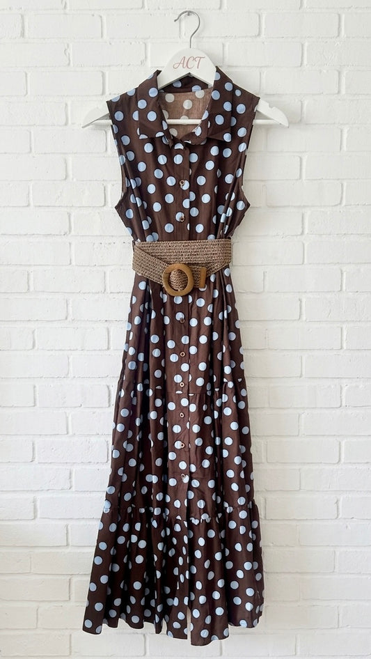 Vestido camisero topos Marisa+2colores