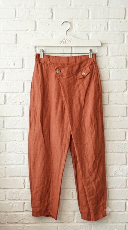 Pantalón cruzado lino