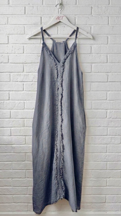 Vestido lino desfilado +7 colores
