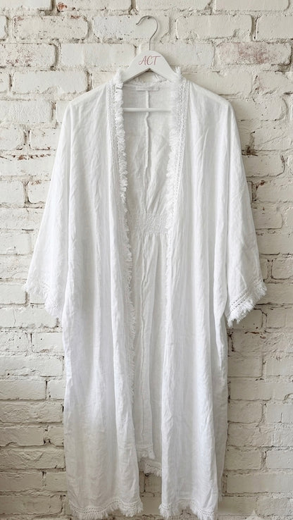 Kimono de lino flecos +2 colores