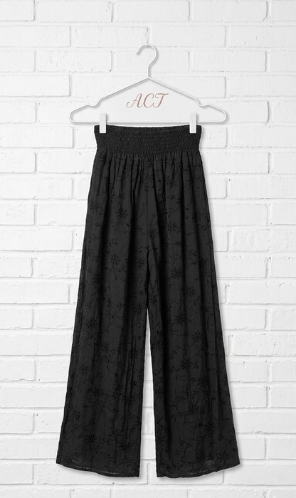 Pantalon palazzo bordado suizo+4 colores