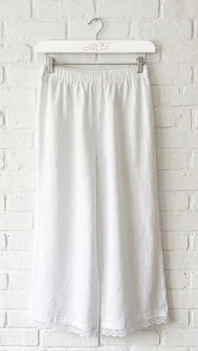 Pantalón de lino croché Aurora