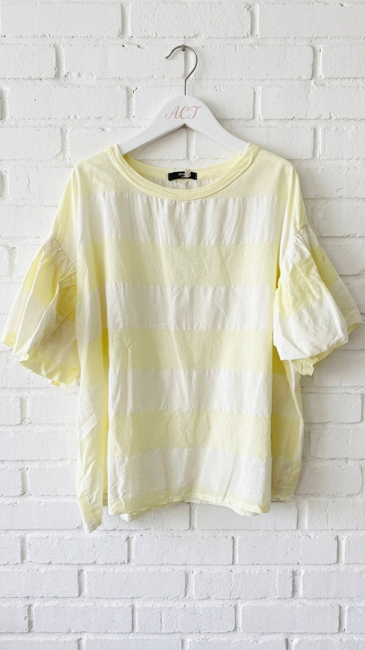 Blusa de rayas con manga farol +3colores