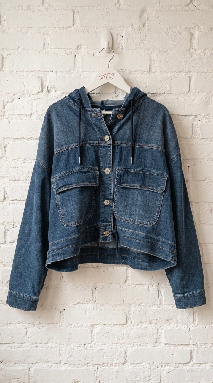 Cazadora Denim Urban con Capucha