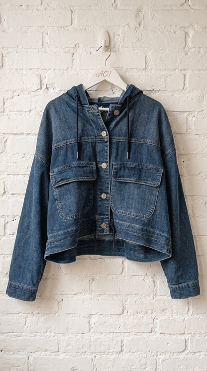 Cazadora Denim Urban con Capucha