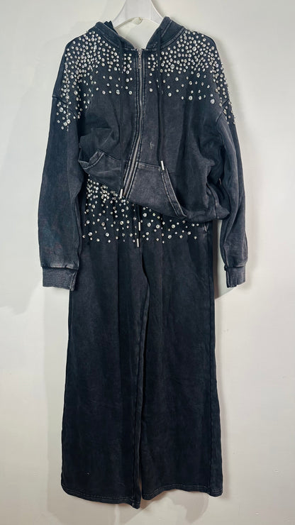 Sudadera Strass con cremallera