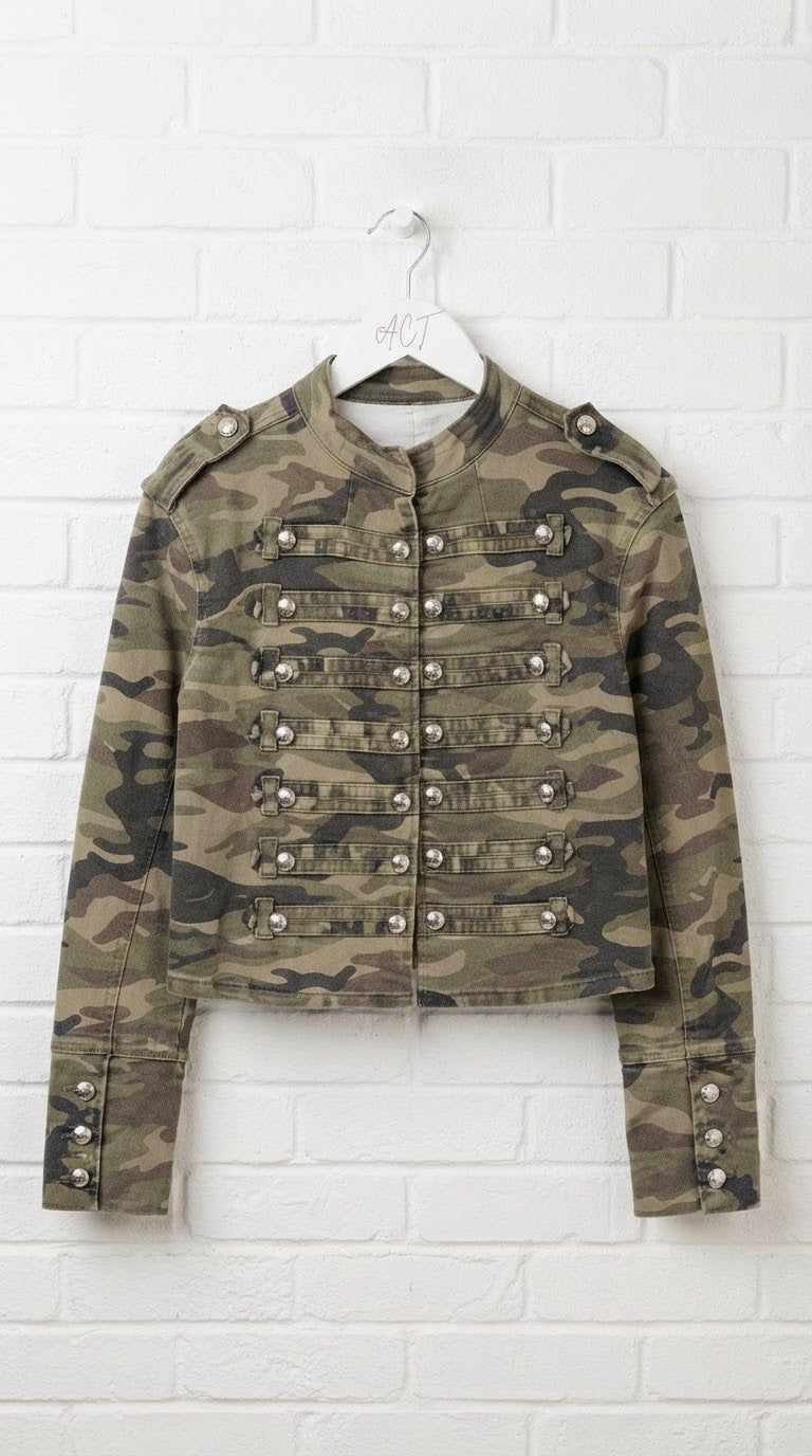 Chaqueta Estilo Militar Camuflaje