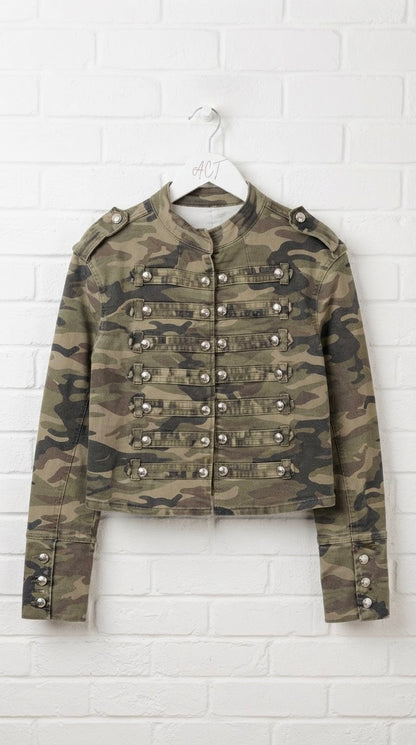 Chaqueta Estilo Militar Camuflaje