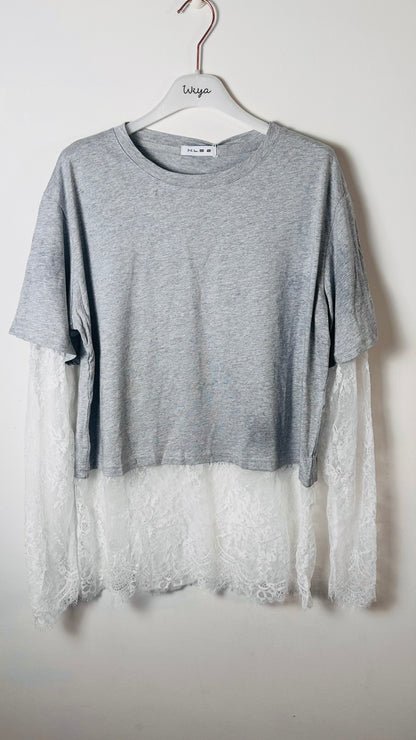 Camiseta combi encaje