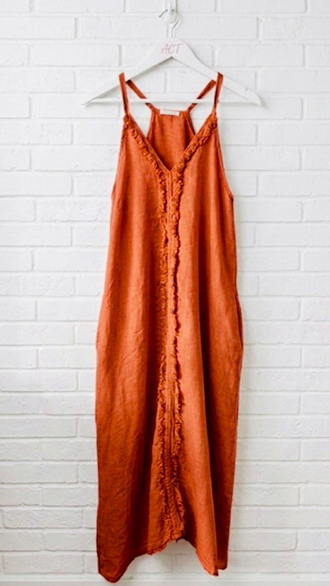 Vestido lino desfilado +7 colores