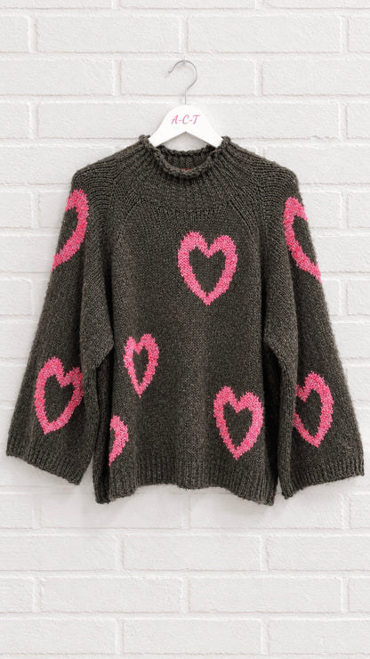 Jersey de Punto con Estampado Corazones +4 colores
