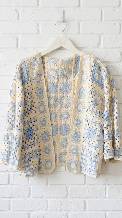 Chaqueta cárdigan crochet +1 color