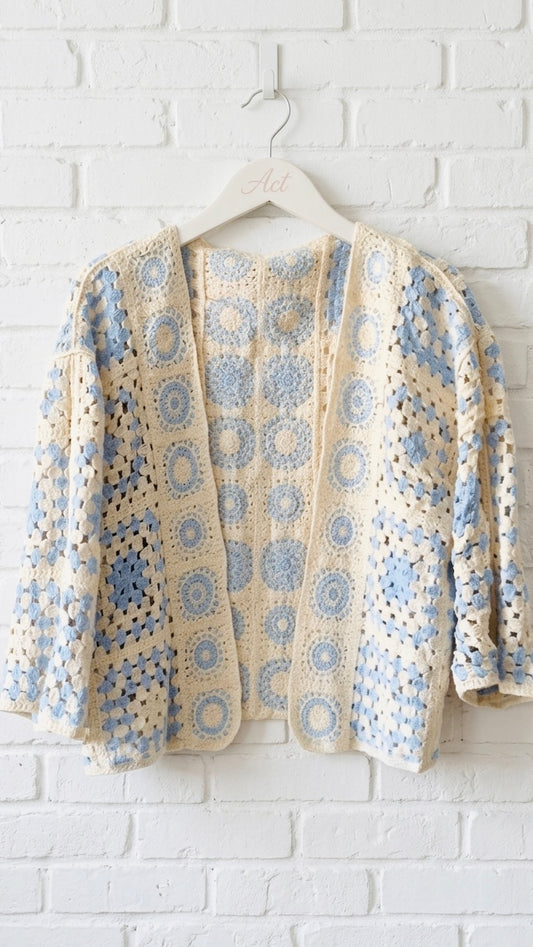 Chaqueta cárdigan crochet +1 color