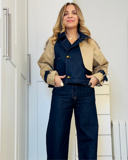 Gabardina corta Íngrid combi