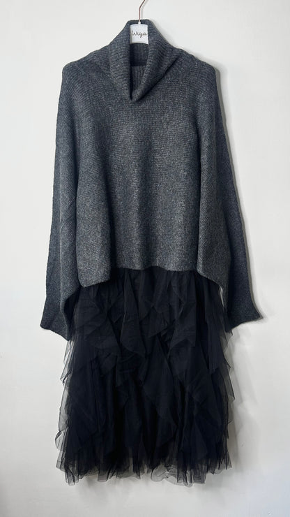 Vestido Conjunto de tul con cuello           +2 color