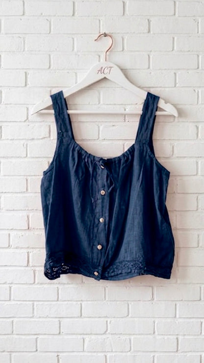Top de lino con encaje +8 colores